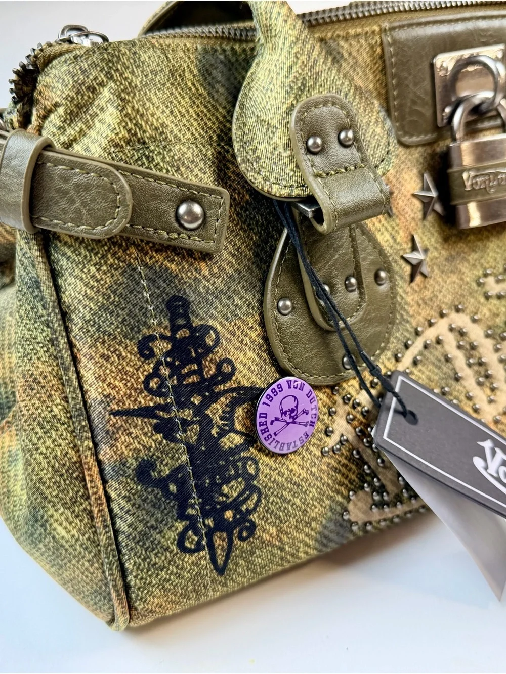 Von Dutch Bree Satchel handbag NWT Y2K